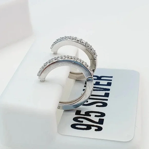 "925 Sterling Silver Cubic Zirconia Earrings, U19254900 - Picture 10 of 10